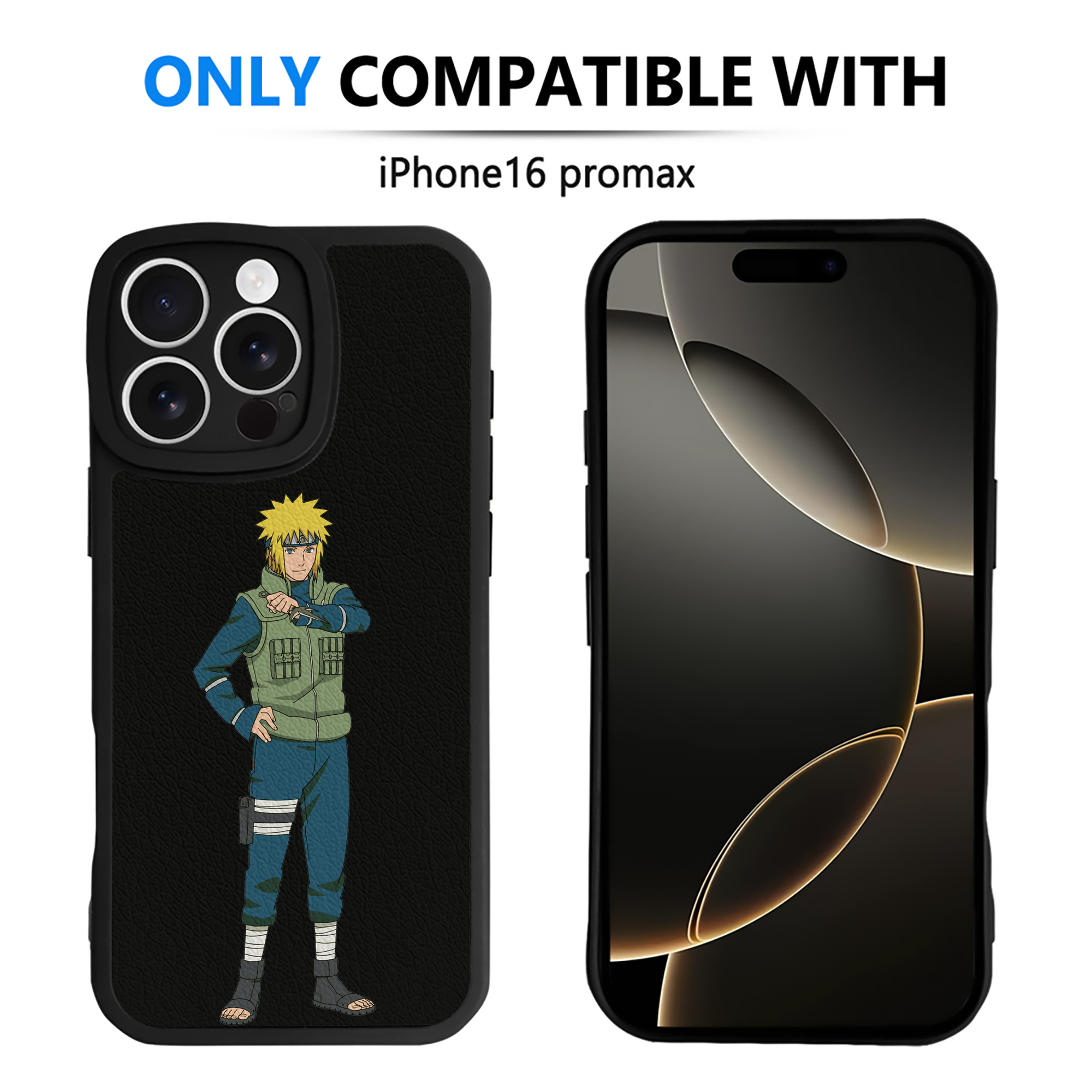 （画像用） NARUTO -ナルト- 波風 ミナト Namikaze Minato 【iPhone 16シリーズ対応】シリコンスマホケース（レザー調） 材質：シリコン